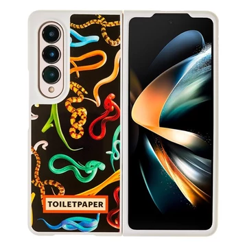 Samsung Galaxy Z fold4 Toiletpaper kígyó mintás gyári tok, fekete (GP-FPF936AMEBY)