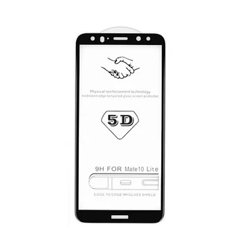 Huawei Y9a, Kijelzővédő fólia, ütésálló fólia (az íves részre is!), Tempered Glass (edzett üveg), fekete