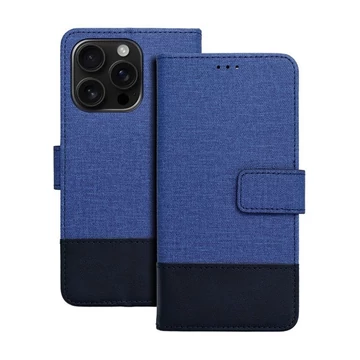 Gomma iPhone 16 flip/oldalra nyíló tok kártyatartó résszel, kék