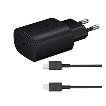 Samsung EP-TA800EBE kompatibilis hálózati töltő adapter + EP-DA905BBE USB-C kábel, fekete, ECO csomagolásban