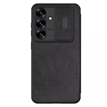 Nillkin Qin Pro Samsung Galaxy S25+ bőr flip tok, fekete