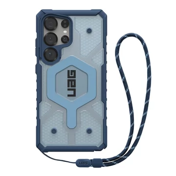 UAG Pathfinder Samsung Galaxy S25 Ultra Clear Magsafe tok, blue lanyard