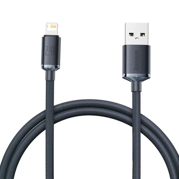 Baseus Crystal Shine USB-Lightning kábel, 2.4A, 1.2m, fekete