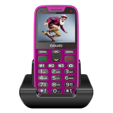 Evolveo EasyPhone XR (EP601) nyomógombos mobiltelefon, rózsaszín