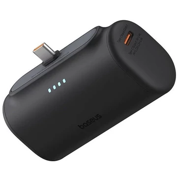 Baseus Compact powerbank / külső akkumulátor USB-C csatlakozóval, 5000mAh, PD, 20W, fekete