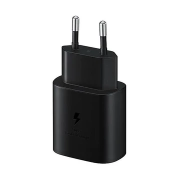 Samsung EP-TA800EBE kompatibilis hálózati töltő adapter USB-C, 25W, fekete, (No logo)