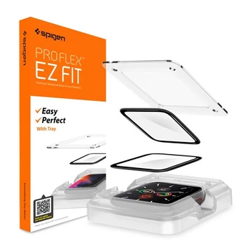 Spigen Pro Flex EZ Fit Apple Watch S4/S5/S6/SE 44mm tempered kijelzővédő fólia felhelyező kerettel (2db)
