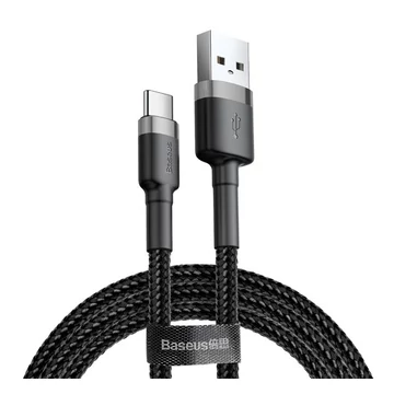 Baseus Cafule USB / USB-C töltő- és adatkábel, 1m, szürke-fekete