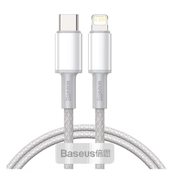 Baseus High Density USB-C / Lightning fonott töltő- és adatkábel, gyorstöltés, 1m, fehér