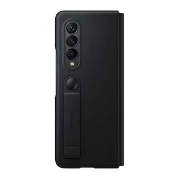 Samsung Galaxy Z Fold3 5G Leather Flip Cover, gyári bőr flip tok, fekete, EF-FF926