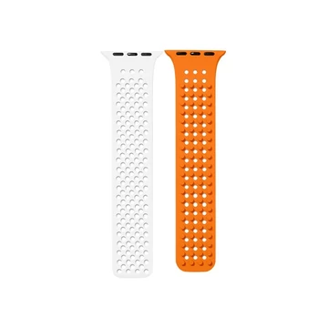 Phoner Spike Apple Watch szilikon szíj, 38/40/41mm, fehér/narancs