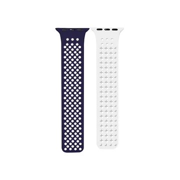 Phoner Spike Apple Watch szilikon szíj, 38/40/41mm, kék/fehér