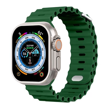 Phoner River Apple Watch 41/40/38 mm szilikon szíj, zöld