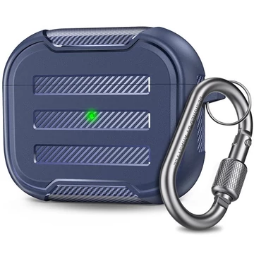 Phoner Carbon Apple Airpods 3 szilikon tok akasztóval, éjkék