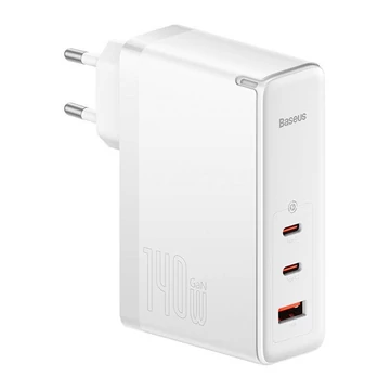 Baseus GaN5 Pro hálózati töltő 2xUSB-C + USB-A, 140W, fehér
