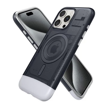 Spigen Classic C1 MagFit Apple iPhone 15 Pro tok, MagSafe Grafit, szürke