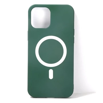 Apple iPhone 15 Pro Max, szilikon tok, zöld