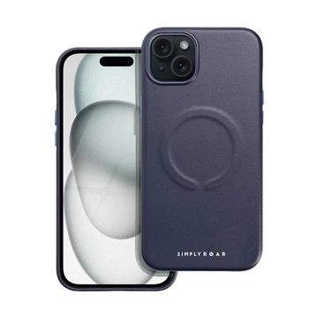 Roar Leather Magsafe iPhone 15 Plus eco bőr tok, kék