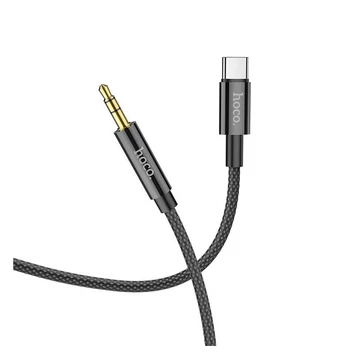 Hoco UPA19 Audio Jack 3,5mm / USB-C kábel, 1m, fekete
