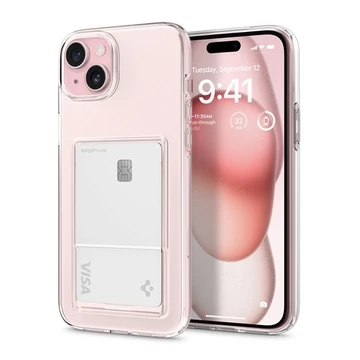Spigen Crystal Slot Apple iPhone 15 tok, Crystal Clear, átlátszó
