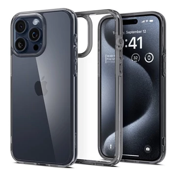 Spigen Ultra Hybrid Apple iPhone 15 Pro Max tok, Space Crystal, átlátszó-szürke, fekete-átlátszó