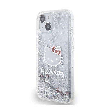 Hello Kitty Liquid Glitter Electroplating Head Logo Apple iPhone 12/12 Pro hátlap tok, átlátszó