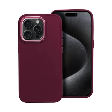 Frame iPhone 15 Pro közepesen ütésálló tok kameravédő kerettel, lila