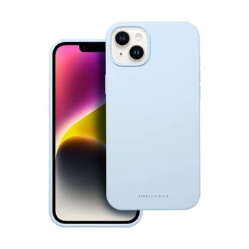 Roar Apple iPhone 14 Plus prémium szilikon tok velúr béléssel, világoskék