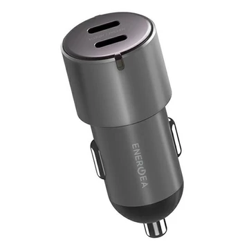 Energea Alu Drive D60 2xUSB-C autós szivargyújtó töltő, (PD-PPS) 66W, szürke