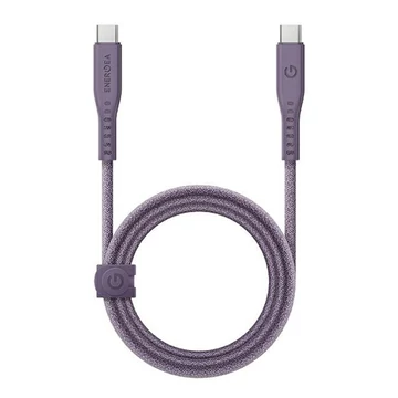 Energea kabel Flow USB-C / USB-C szövet gyorstöltő- és adatkábel, 1.5m, 240W, 5A, lila