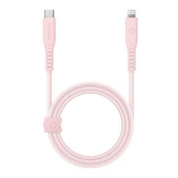Energea Flow C94 USB-C / Lightning MFI szövet gyorstöltő- és adatkábel, 1.5m, 60W, 3A, rózsaszín