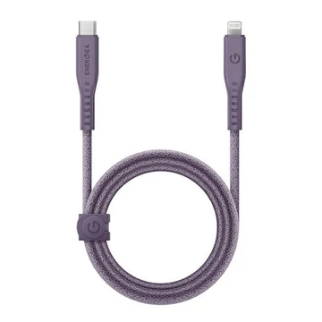 Energea Flow C94 USB-C / Lightning MFI szövet gyorstöltő- és adatkábel, 1.5m, 60W, 3A, lila