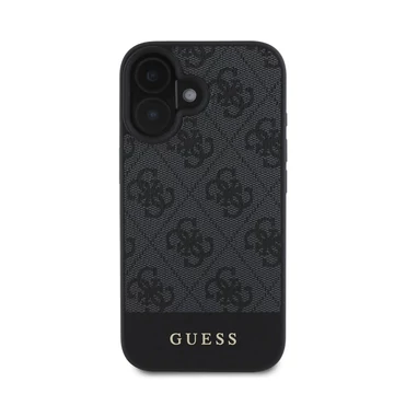 Guess 4G Bottom Stripe Apple iPhone 16 hátlap tok, szürke GUHCP16SG4GLGR
