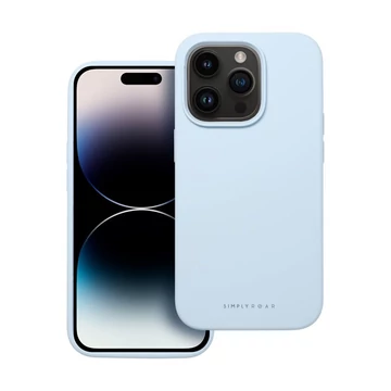 Roar Apple iPhone 16 Pro Max prémium szilikon tok velúr béléssel, világoskék