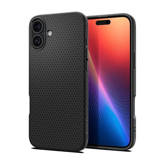 Spigen Liquid Air iPhone 16 tok, Matte Black, fekete ACS08194