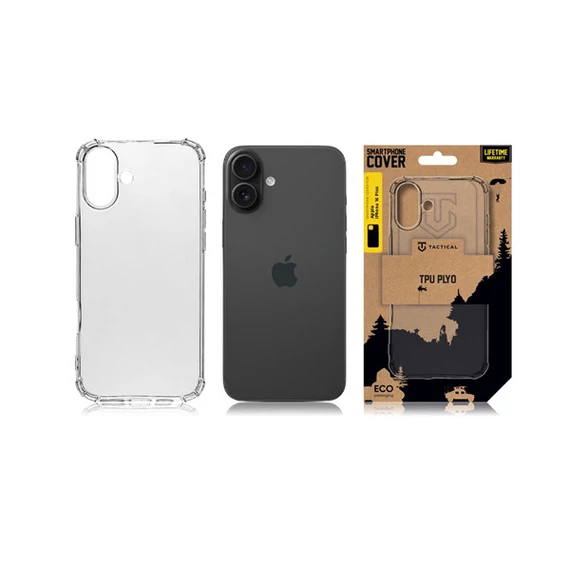 Tactical TPU Plyo Apple iPhone 16 Plus hátlap tok, átlátszó