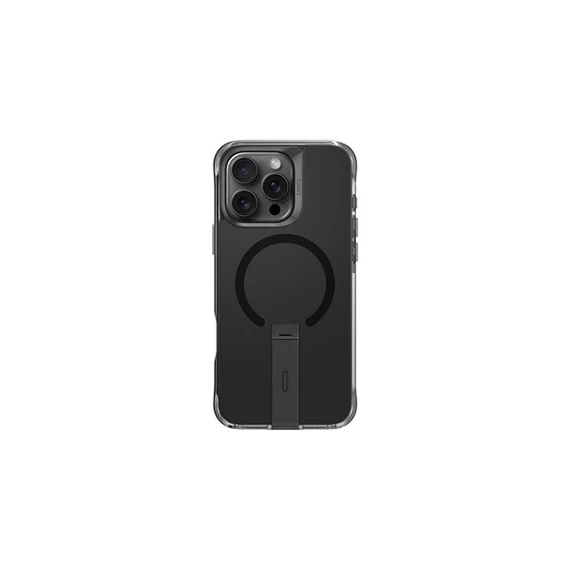 Uniq Eleva Apple iPhone 16 Pro Magsafe szilikon tok tartó résszel, karbon fekete