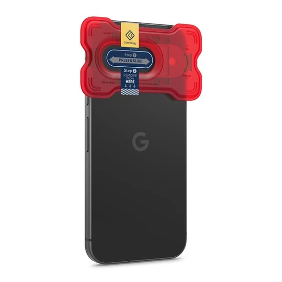 Spigen Caseology Snap Fit Google Pixel 9 Pro Tempered Glass kameravédő fólia felhelyező kerettel, átlátszó (2db)