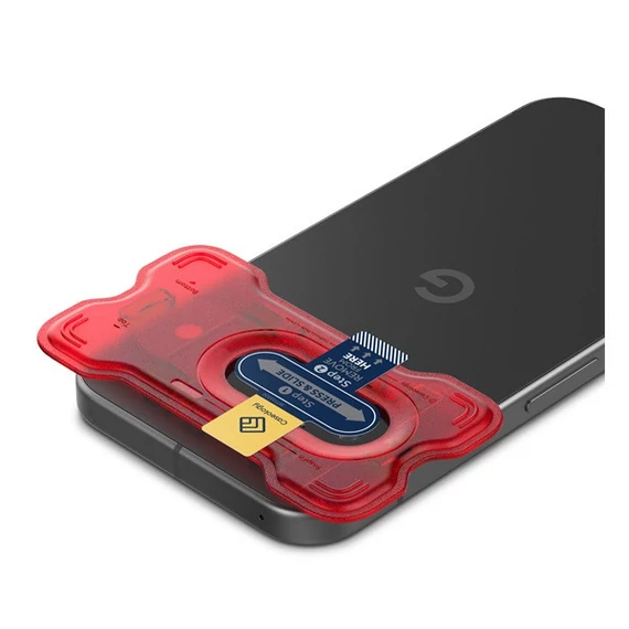 Spigen Caseology Snap Fit Google Pixel 9 Pro Tempered Glass kameravédő fólia felhelyező kerettel, átlátszó (2db)