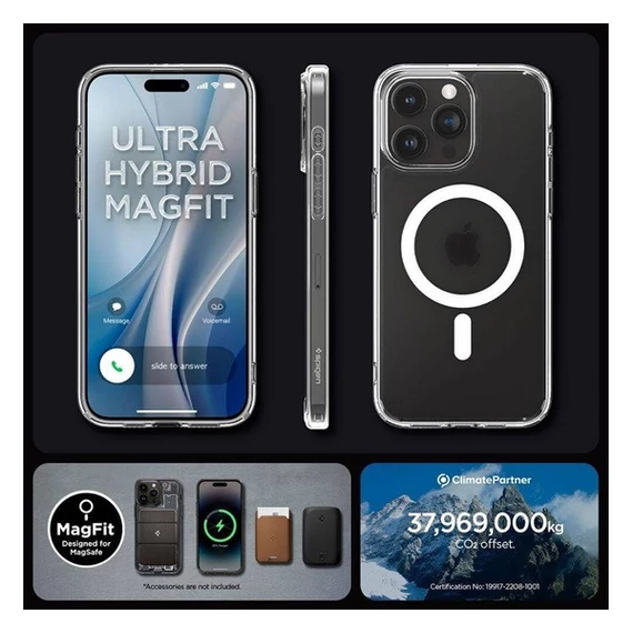 Spigen Ultra Hybrid MagFit Apple iPhone 16 Pro tok, Frost Clear tok, MagSafe, átlátszó