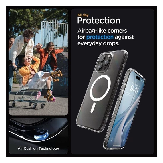 Spigen Ultra Hybrid MagFit Apple iPhone 16 Pro tok, Frost Clear tok, MagSafe, átlátszó