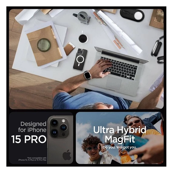 Spigen Ultra Hybrid MagFit Apple iPhone 16 Pro tok, Frost Clear tok, MagSafe, átlátszó