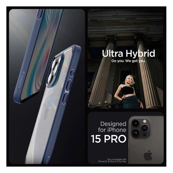 Spigen Ultra Hybrid Apple iPhone 16 Pro tok, Navy Blue, kék