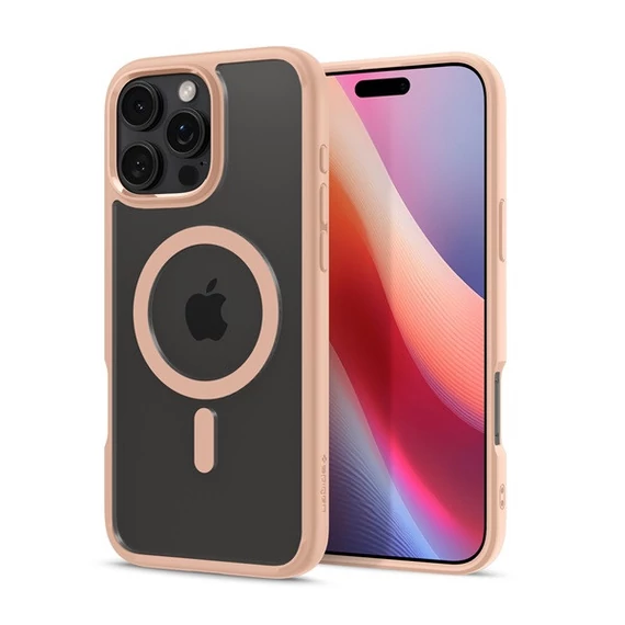 Spigen Ultra Hybrid MagFit Apple iPhone 16 Pro Max tok, Rose Titanium MagSafe, átlátszó