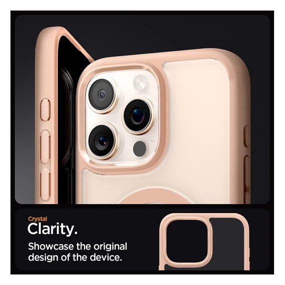 Spigen Ultra Hybrid MagFit Apple iPhone 16 Pro Max tok, Rose Titanium MagSafe, átlátszó