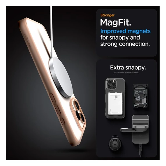 Spigen Ultra Hybrid MagFit Apple iPhone 16 Pro Max tok, Rose Titanium MagSafe, átlátszó