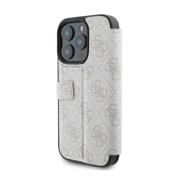 Guess 4G Metal Logo iPhone 16 Pro Max flip/oldalra nyíló tok, rózsaszín GUBKP16X4GMGPI