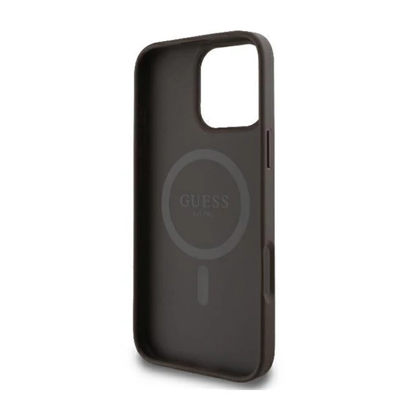 Guess 4G Printed Stripes iPhone 16 Pro MagSafe kemény hátlap tok, barna GUHMP16LP4RPSW