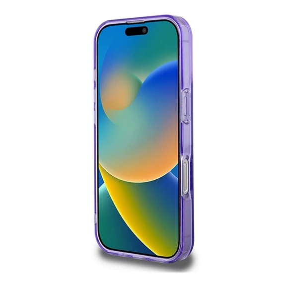 Guess IML Flowers Wreath iPhone 16 Pro MagSafe kemény hátlap tok, lila GUHMP16LHFWFCU
