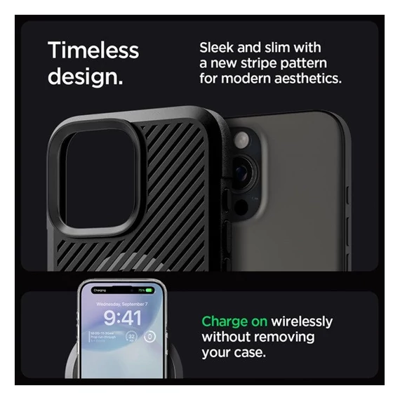 Spigen Core Armor MagFit Apple iPhone 16 Pro Max Matte Black Magsafe tok, fekete